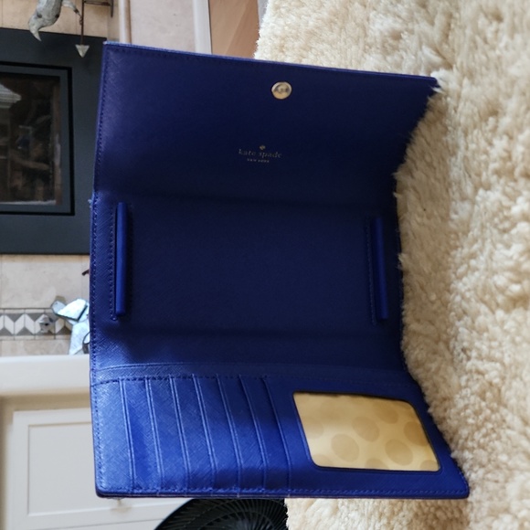 Kate Spade Purple Blue Long Tri-Fold Phone Wallet 💜💙 - Picture 12 of 14